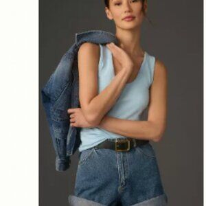 Anthropologie perfect scoop tank light baby blue